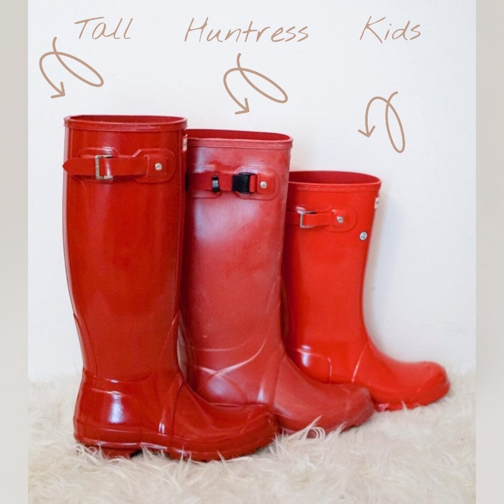 Hunter Huntress Tall Rain Boots – Pillar Box Red – Size 10F – NEW IN BOX